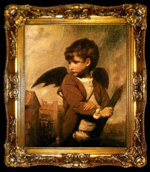 framed  Sir Joshua Reynolds cupid as link boy, ta009-2